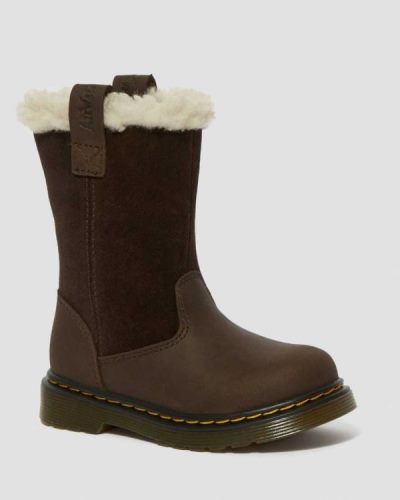 Botas Dr Martens Toddler Juney Suede Faux Fur Lined Para Niños DR6431F